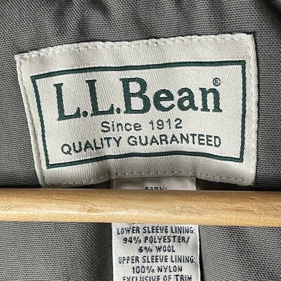 VTG LL Bean Khaki Fireside Field Jacket Barn Chore Coat Flannel Lined Women XL - Picture 11 of 16